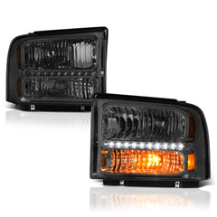 2005-2007 Ford F-250 | F-350 | F-450 | F-550 Superduty Smoked Headlight