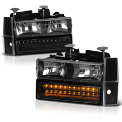 1988-1993 Chevrolet C/K Series 1500 | 2500 | 3500 Pickup Black Headlight