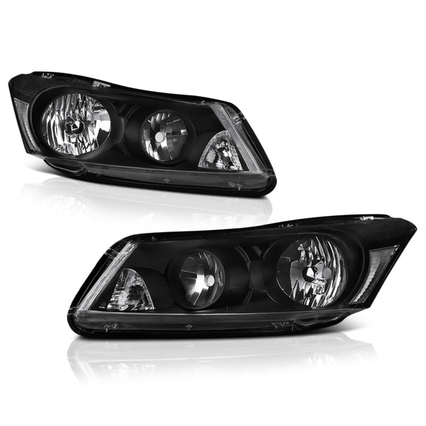 2008-2012 Honda Accord Black Headlight