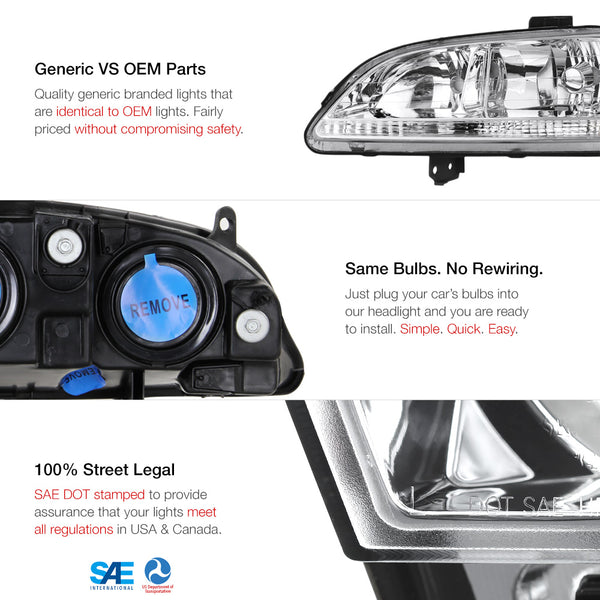 1998-2002 Honda Accord Chrome Headlight