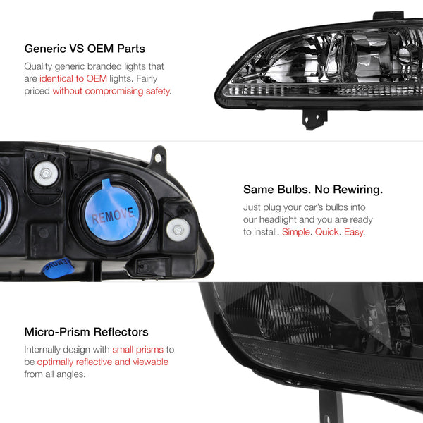 1998-2002 Honda Accord Smoked Headlight