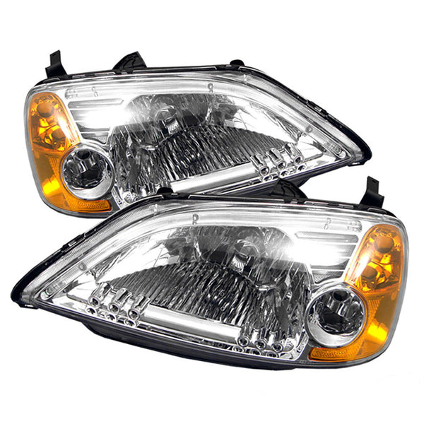 2001-2003 Honda Civic Chrome Headlight