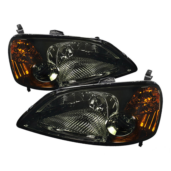 2001-2003 Honda Civic Smoked Headlight
