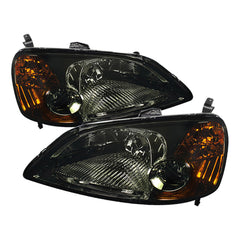 2001-2003 Honda Civic Smoked Headlight