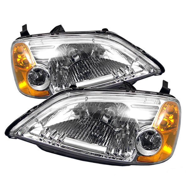 2001-2003 Honda Civic Chrome Headlight