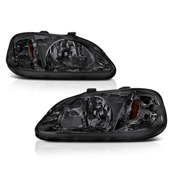1999-2000 Honda Civic Smoked Headlight