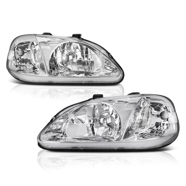 1999-2000 Honda Civic Chrome Headlight
