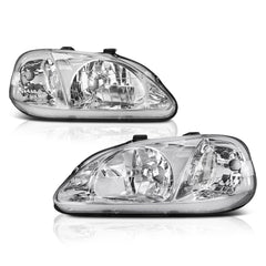 1999-2000 Honda Civic Chrome Headlight