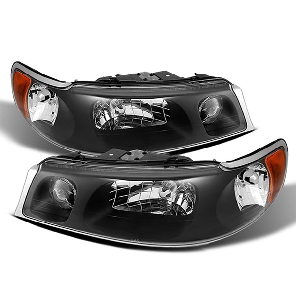 1998-2002 Lincoln Town Car Black Headlight