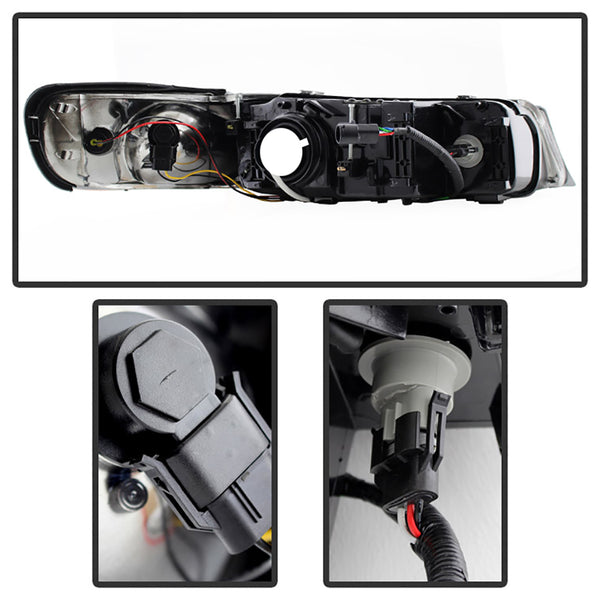 1998-2002 Lincoln Town Car Black Headlight
