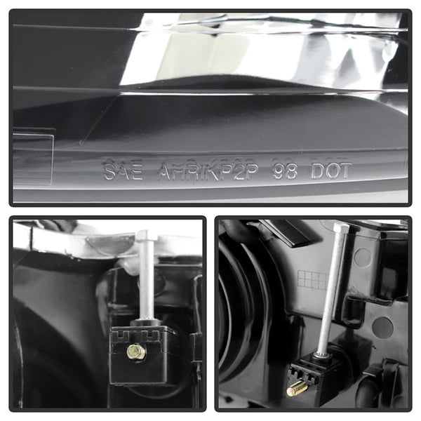 1998-2002 Lincoln Town Car Black Headlight
