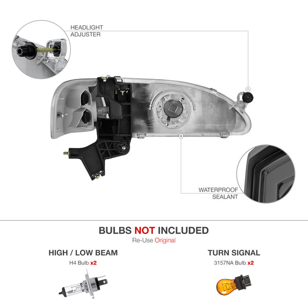 1998-2000 Toyota Corolla Smoked Headlight