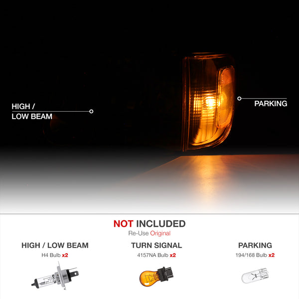 2001-2004 Toyota Tacoma Black Headlight