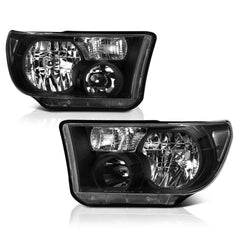 2007-2013 Toyota Tundra Black Headlight