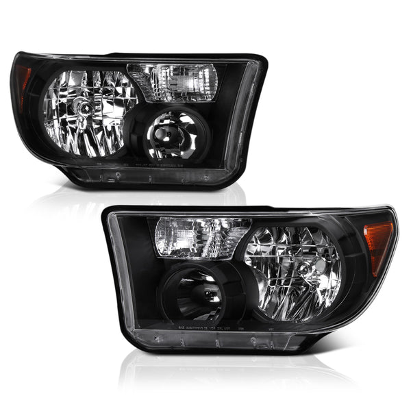 2007-2013 Toyota Tundra Black Headlight