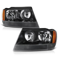 1999-2004 Jeep Grand Cherokee Black Headlight