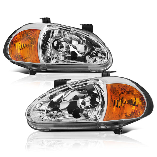 1993-1997 Honda Civic Del Sol Chrome Headlight