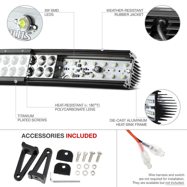 Universal DIY Light Bar Kit Chrome Light Bar