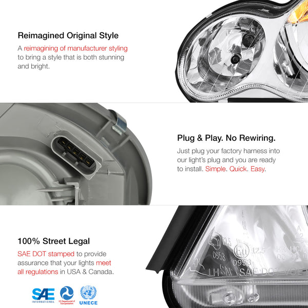 2001-2007 Mercedes-Benz W203 C-Class Chrome Headlight