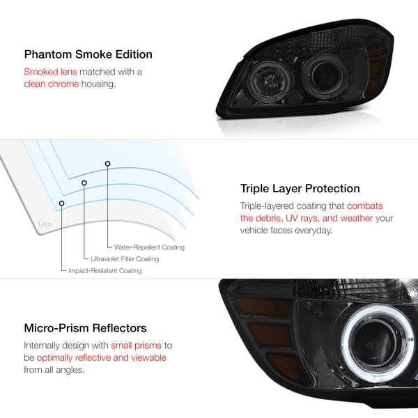 2005-2010 Chevrolet Cobalt Smoked Headlight