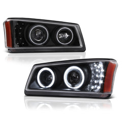 2003-2006 Chevrolet Silverado 1500 | 2500 | 3500 Black Headlight