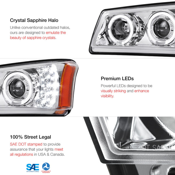2003-2006 Chevrolet Silverado 1500 | 2500 | 3500 Chrome Headlight