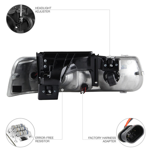 1999-2002 Chevrolet Silverado 1500 | 2500 | 3500 Black Headlight