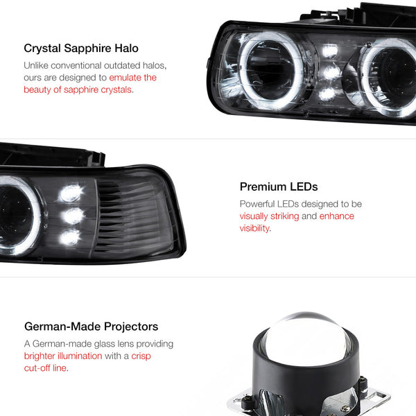 1999-2002 Chevrolet Silverado 1500 | 2500 | 3500 Smoked Headlight