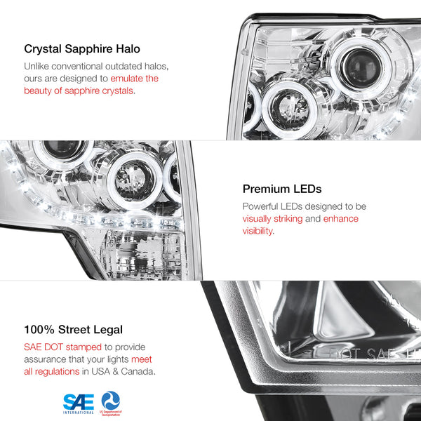 2009-2014 Ford F-150 Chrome Headlight