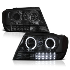 1999-2004 Jeep Grand Cherokee Smoked Headlight