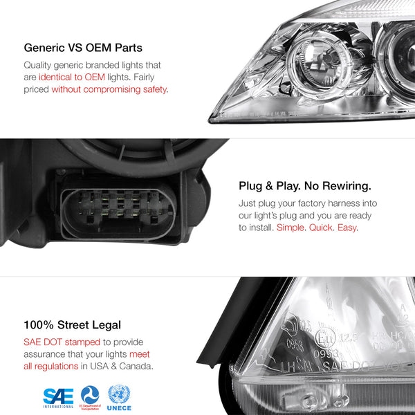 2008-2011 Mercedes-Benz W204 C-Class Chrome Headlight