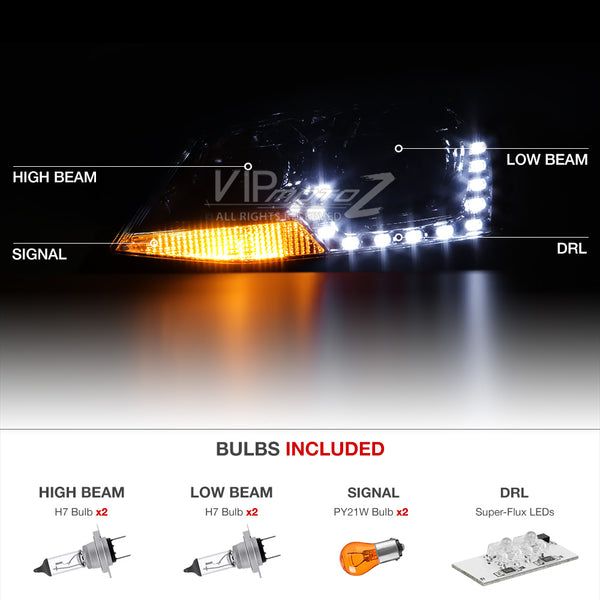 2011-2014 Volkswagen Jetta Smoked Headlight